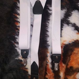 Mens white suspenders